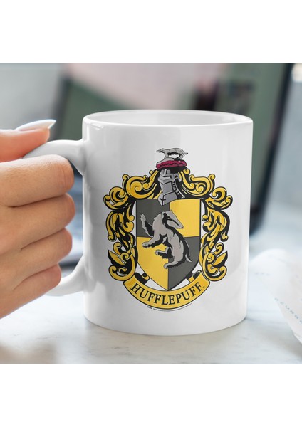 Kupa Bardak - Harry Potter Hufflepuff Desenli Kupa Bardak - Hediyelik Kupa Bardak