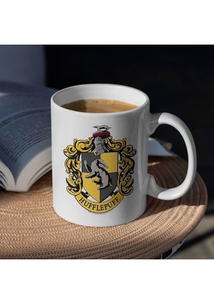 Kupa Bardak - Harry Potter Hufflepuff Desenli Kupa Bardak - Hediyelik Kupa Bardak