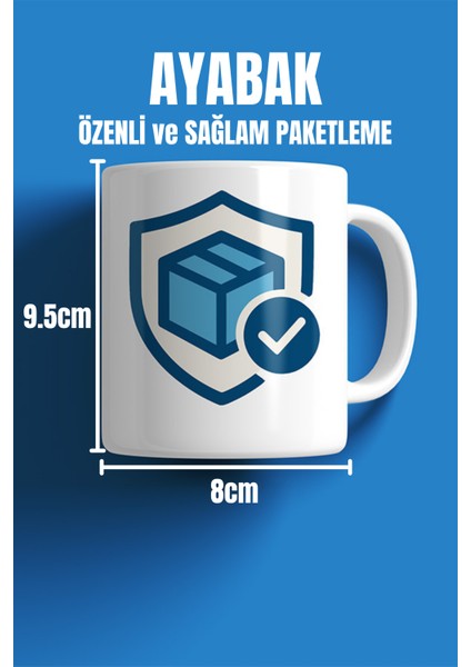 Kupa Bardak - Yıkılmadım Esprili Yazılı Desenli Kupa Bardak - Hediyelik Kupa Bardak