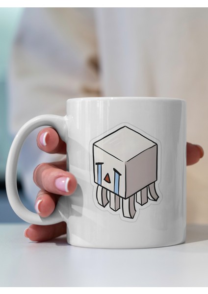 Kupa Bardak - Minecraft Ghast Desenli Kupa Bardak - Hediyelik Kupa Bardak
