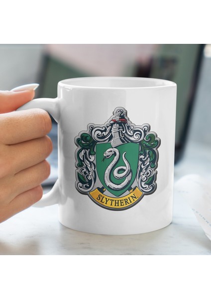 Kupa Bardak - Harry Potter Slytherin Desenli Kupa Bardak - Hediyelik Kupa Bardak