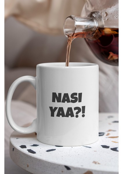 Kupa Bardak - Nası Yaa? Yazılı Desenli Kupa Bardak - Hediyelik Kupa Bardak