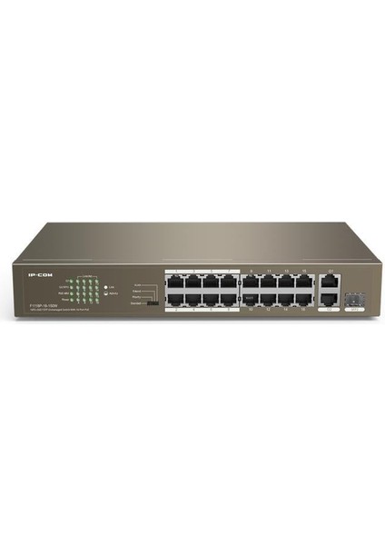 F1118P-16-150W 16 PORT 10/100+2X1GB SFP/1XRJ45 COMBO 150W POE RACKMOUNT SWITCH