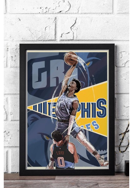 Ja Morant Çerçeveli Tablo - Memphis Grizzlies Nba Posteri Tablo