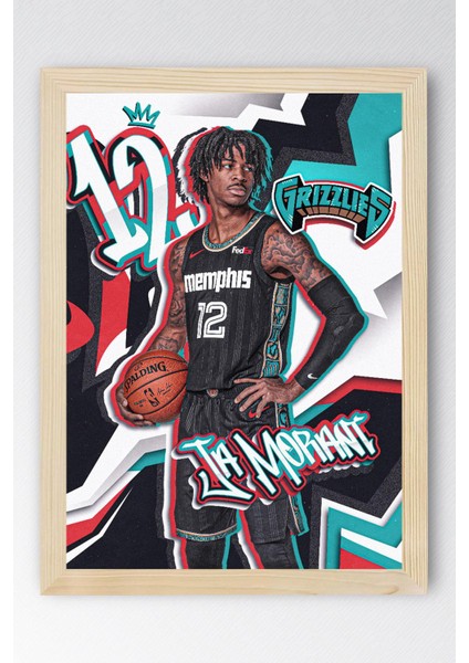 Ja Morant Çerçeveli Tablo - Memphis Grizzlies Nba Posteri Tablo