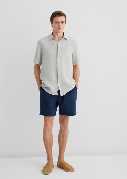 Lacivert Keten Şort 0410103-82183 fiyatları