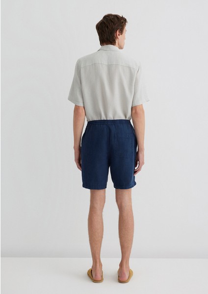 Lacivert Keten Şort 0410103-82183 fırsatları