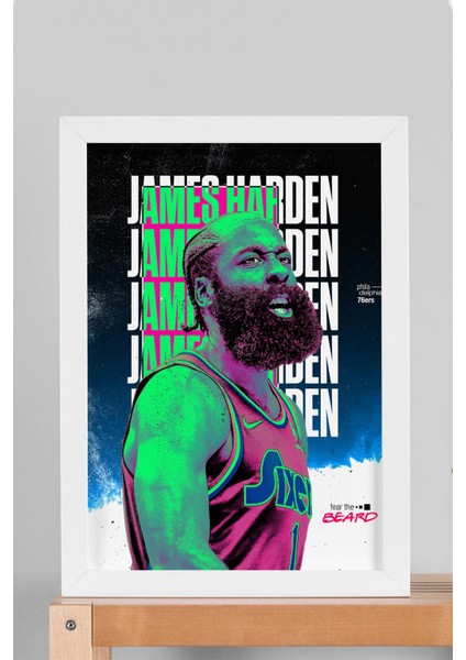 James Harden Çerçeveli Tablo - Basketbol Nba Posteri Tablo