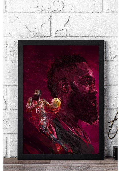James Harden Çerçeveli Tablo - Basketbol Nba Posteri Tablo