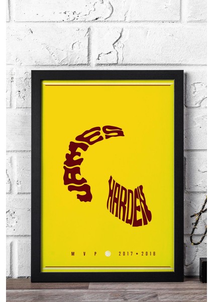 James Harden Çerçeveli Tablo - Basketbol Nba Posteri Tablo