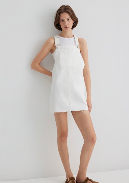 Iza Kırık Beyaz Jean Elbise 1310662-89835 fiyatları