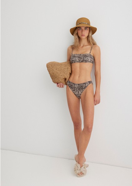 Leopar Desenli Kahverengi Bikini Altı 1913322-33653