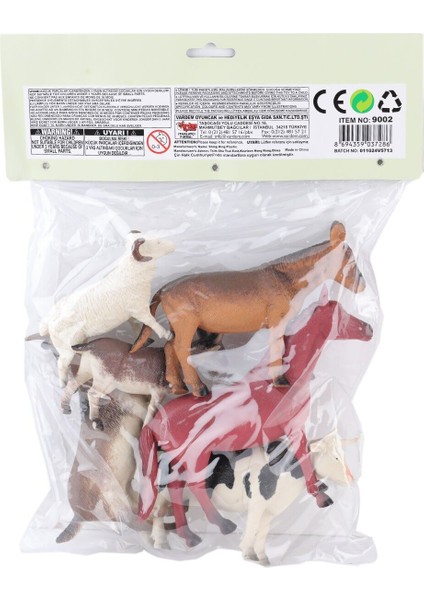 Fırsat Byr SH-9001-VARDEM Poşetli 6pcs 8 Inch Çiftlik Hayvan ve Dinozor Set Yeni