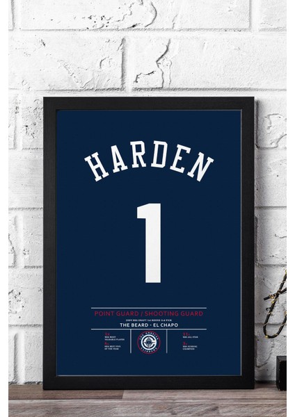 James Harden Forma Çerçeveli Tablo - Nba Los Angeles Clippers Jersey