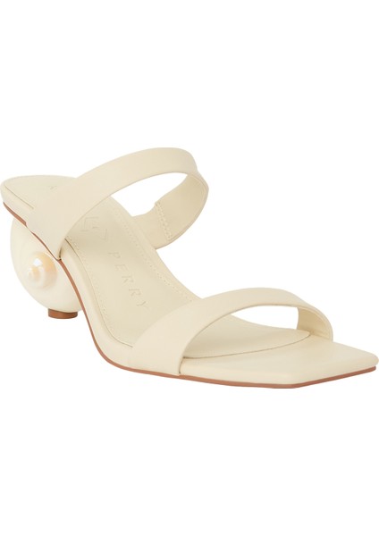 Kırık Beyaz Kadın Topuklu Sandalet KP3472