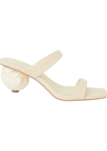 Kırık Beyaz Kadın Topuklu Sandalet KP3472 fiyatları