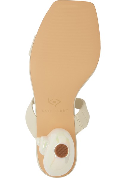 Kırık Beyaz Kadın Topuklu Sandalet KP3472