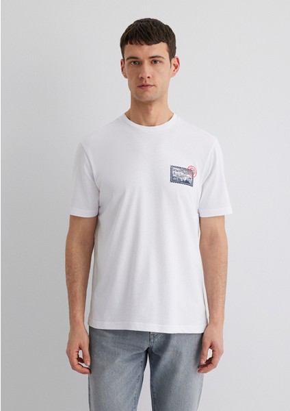 Baskılı Beyaz Tişört 0612998-620 modelleri