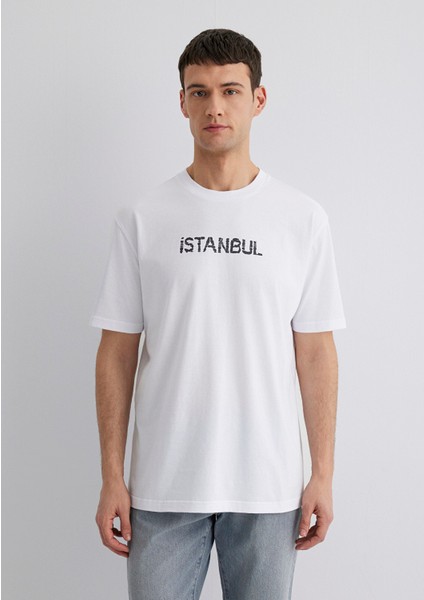 Istanbul Baskılı Beyaz Tişört 0612993-620 indirimleri