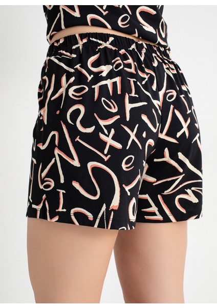 Siyah Kadın Pijama Şort 403SIX-1117-063