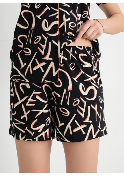 Siyah Kadın Pijama Şort 403SIX-1117-063 modelleri