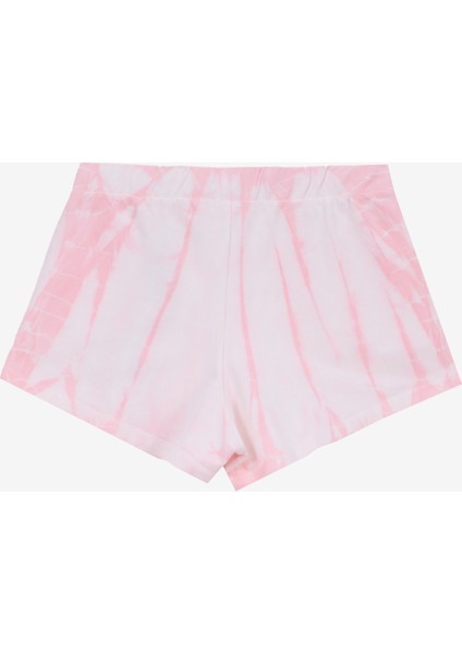 V5GD11KCRQ0F6EX Tıe-Dye Short Pembe Lastikli Bel Relaxed Desenli Kadın Şort