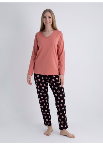 V Yaka Pembe Pijama Üst 403SIX-1110-074