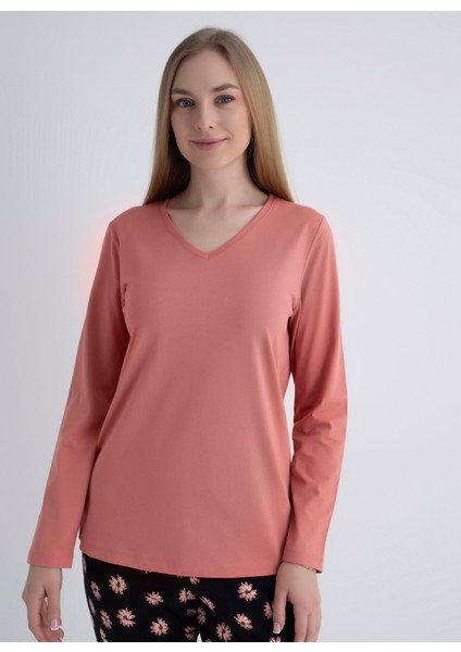 V Yaka Pembe Pijama Üst 403SIX-1110-074 fiyatları