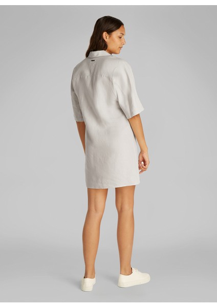 Gömlek Yaka Düz Ekru Mini Kadın Elbise K20K208382ADA fırsatları
