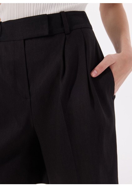 Yüksek Bel Normal Siyah Kadın Şort 50537634 fırsatları