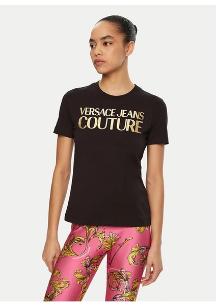 Yuvarlak Yaka Baskılı Siyah Kadın T-Shirt 78HAHT01 fiyatları
