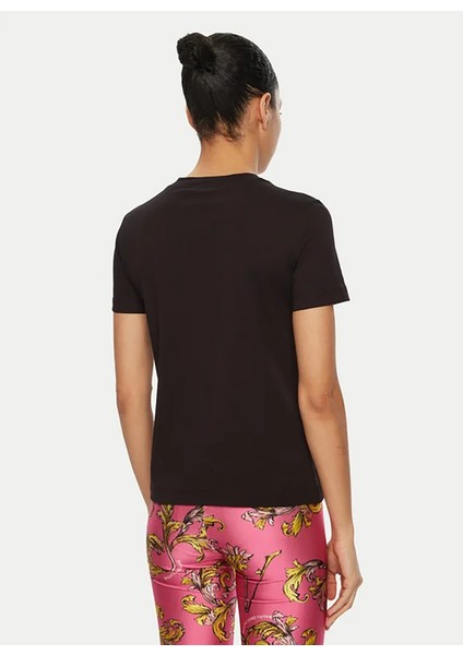 Yuvarlak Yaka Baskılı Siyah Kadın T-Shirt 78HAHT01 indirimleri
