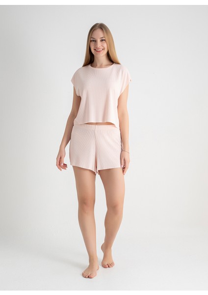 Yuvarlak Yaka Pembe Pijama Üst 403SIX-1110-051 fiyatları
