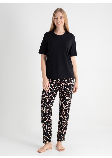 V Yaka Siyah Pijama Üst 403SIX-1110-062 modelleri