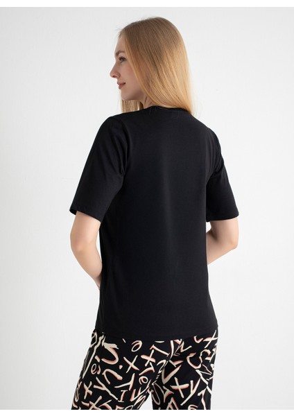 V Yaka Siyah Pijama Üst 403SIX-1110-062 fırsatları