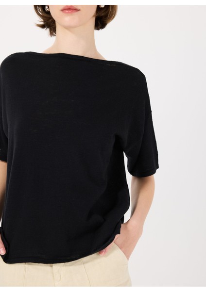 Bisiklet Yaka Siyah Kadın T-Shirt 105GM106H fırsatları