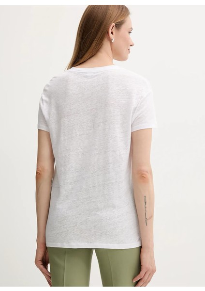 V Yaka Bej Kadın T-Shirt 37UJD401Q fırsatları