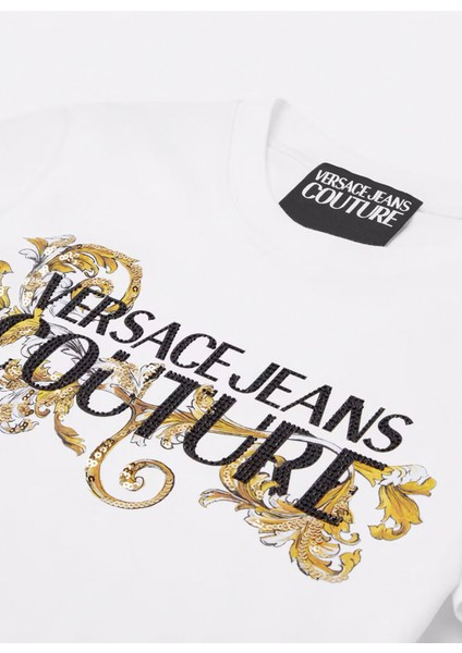 Yuvarlak Yaka Baskılı Beyaz Kadın T-Shirt 78HAHC05 fiyatları