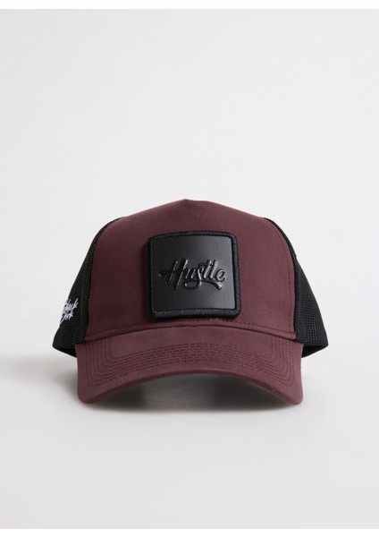 A-7500-121229 Trucker Siyah - Bordo Şapka