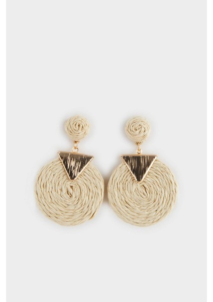 Kadın Hasır Gold Detaylı Küpe F0833AXNS