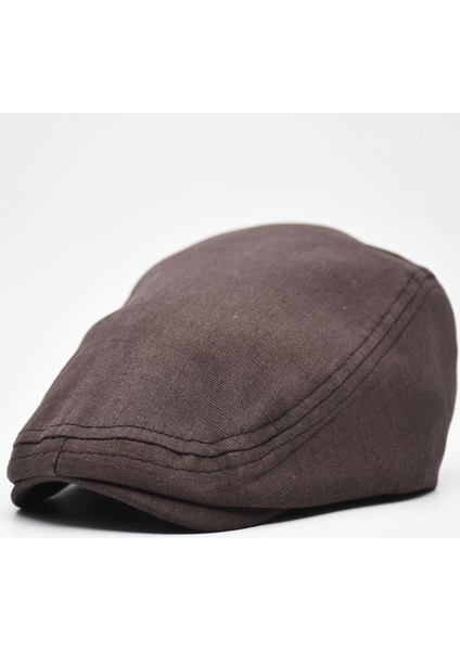 Erkek Kasket Keten Yazlık Flat Cap Şapka