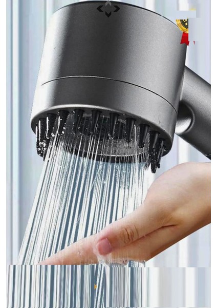 3 Fonksiyonlu Masajlı Duş Başlığı – Kireç Filtreli Start- Stop Tuşlu Banyo Duş Başlık