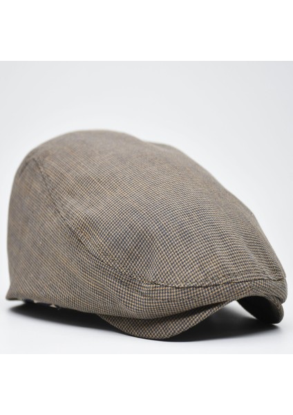 Erkek Kasket Keten Yazlık Flat Cap Şapka