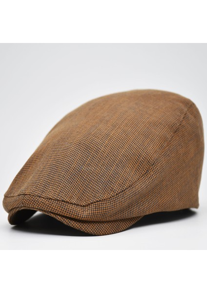 Erkek Kasket Keten Yazlık Flat Cap Şapka