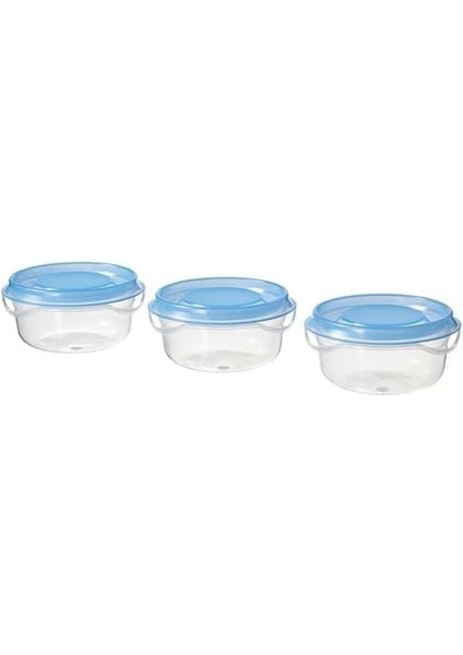 3 Lü Mini Boy Saklama Kapları Pratik Kullanım Özelliği Mavi Kapak 70 ml 3 Lü