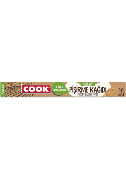 Kesilmiş Doğal Pişirme Kağıdı 37X42 Cm, 16'lı