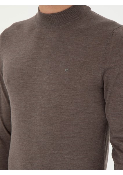 Erkek Vizon Slim Fit Kazak 50296503-VR052