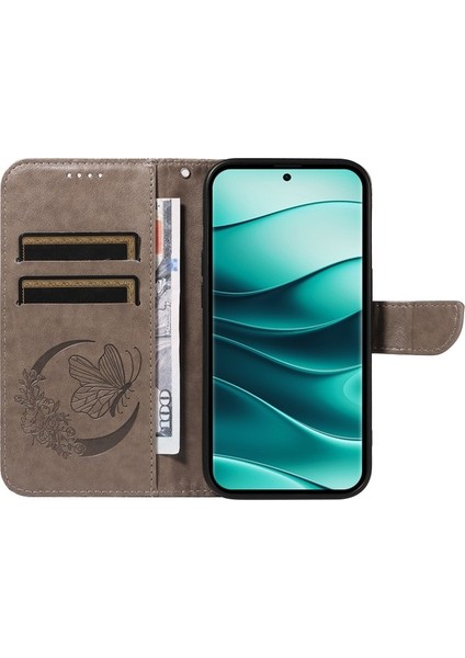 Xiaomi Redmi Note 14 Pro 5g-14 Pro+ 5g Kılıf Desenli Deri Cüzdan Kapaklı Telefon Kapağı-Gri (Yurt Dışından) fiyatları