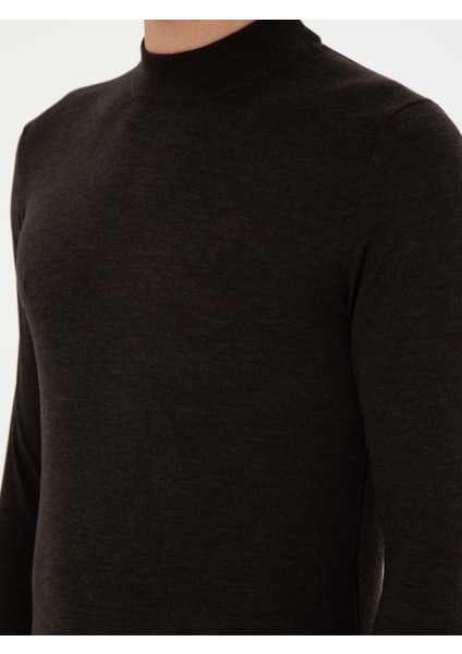 Erkek Koyu Yeşil Slim Fit Kazak 50296503-VR079