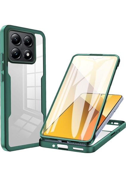 Xiaomi 14T Kılıf Akrilik + Tpu Şeffaf Telefon Kapağı, Pet Ekran Filmi-Kırmızı (Yurt Dışından)